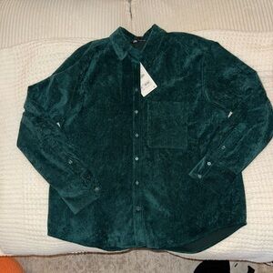 Zara Deep Green Corduroy Shirt